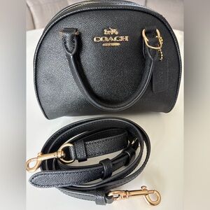 COACH Black Sydney Satchel with Detachable Strap